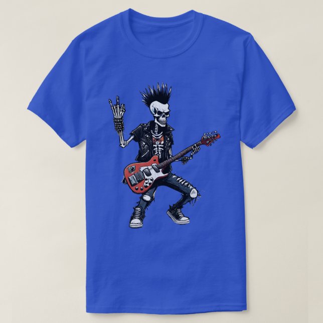 T-shirt Punk Rock Squelette Guitare Shredder (Design devant)