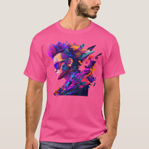 T-shirt Punk Rocker avec lunettes de soleil Pop Art