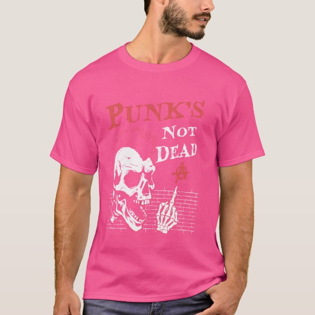 T-shirt Punks Not Dead - Skull Punk Rock Music - Old Punks (Devant)