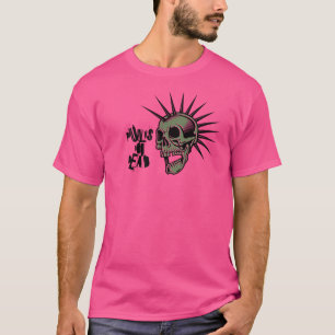 T-shirt Punks pas mort crâne teint rose Tee