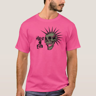 T-shirt Punks pas mort crâne teint rose Tee