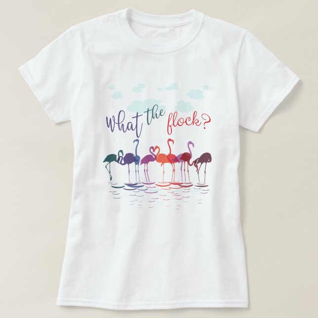 T-shirt Punny Les Flamants roses du troupeau (Design devant)