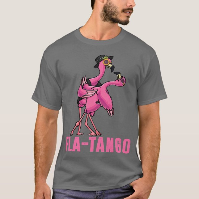 T-shirt Puns de flamant rose Slang Fla-tango Amusement Dan (Devant)