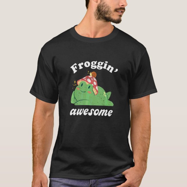 T-shirt Puns de grenouille Froggin Awesome mignon Toad Amp (Devant)