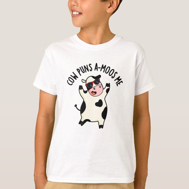 T-shirt Puns de vache Amoos Me Drôle Pun de vache (Devant)