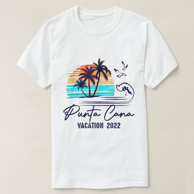 T-shirt Punta Cana 2022 République Dominicaine Amis Famill (Design devant)