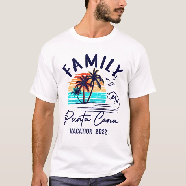 T-shirt Punta Cana 2022 République Dominicaine Famille Cor (Devant)