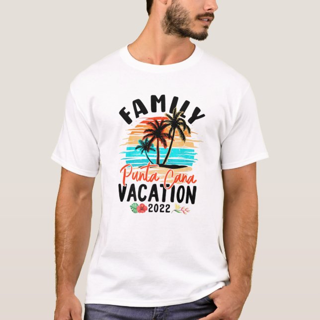 T-shirt Punta Cana 2022 Tropical Design Vacation Family Ma (Devant)