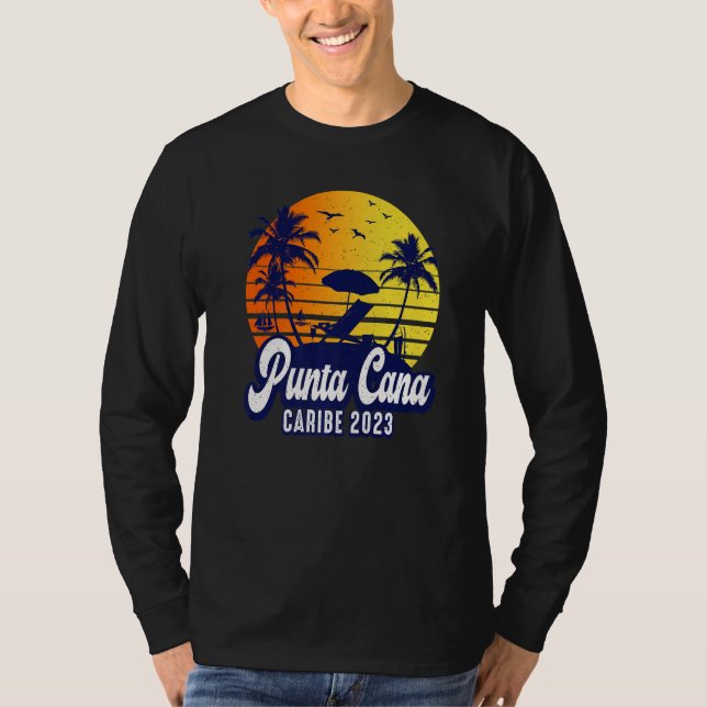 T-shirt Punta Cana 2023 Dominican Sunset Beach Retro Premi (Devant)