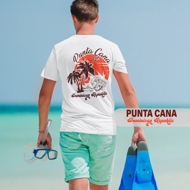 T-shirt Punta Cana Dominicaine Retro Sunset Souvenir 60s (Créateur téléchargé)