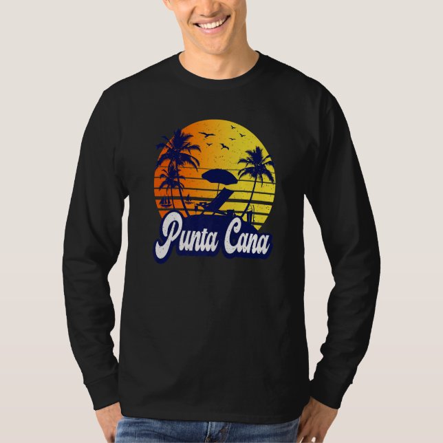 T-shirt Punta Cana Dominican Sunset Beach Retro Premium (Devant)