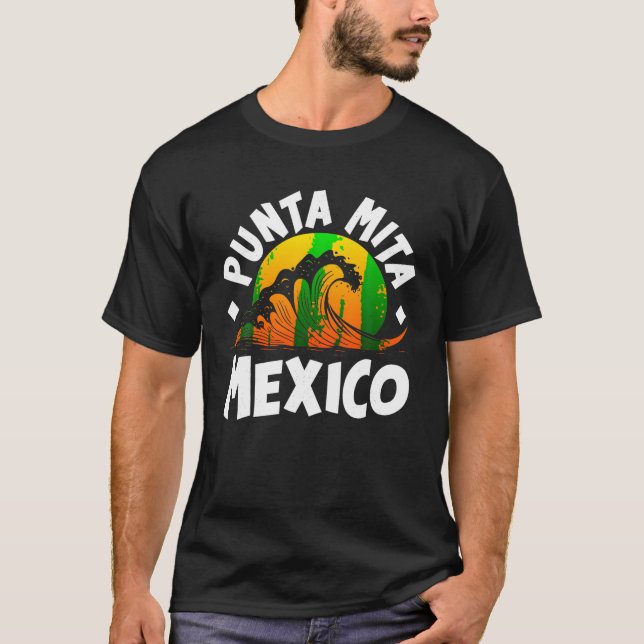 T-shirt Punta De Mita Mexique Été Famille Vacances Touris (Devant)