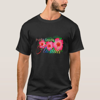 T-shirt Punta Gorda Floride Fleurs tropicales Famille Vaca