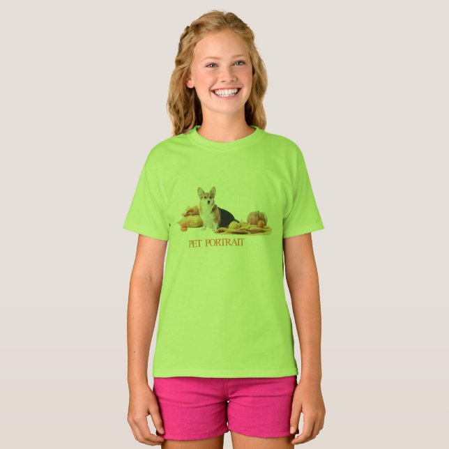 T-shirt Pup d'automne et Citrouilles (Devant entier)