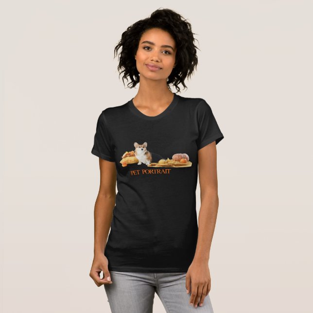 T-shirt Pup d'automne et Citrouilles (Devant entier)