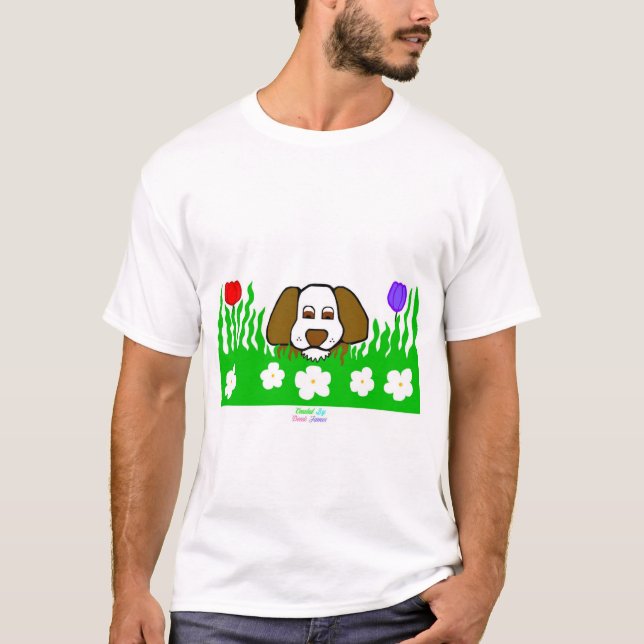 T-shirt Pup N Jouer Hommes Blanc Basic T Shirt (Devant)