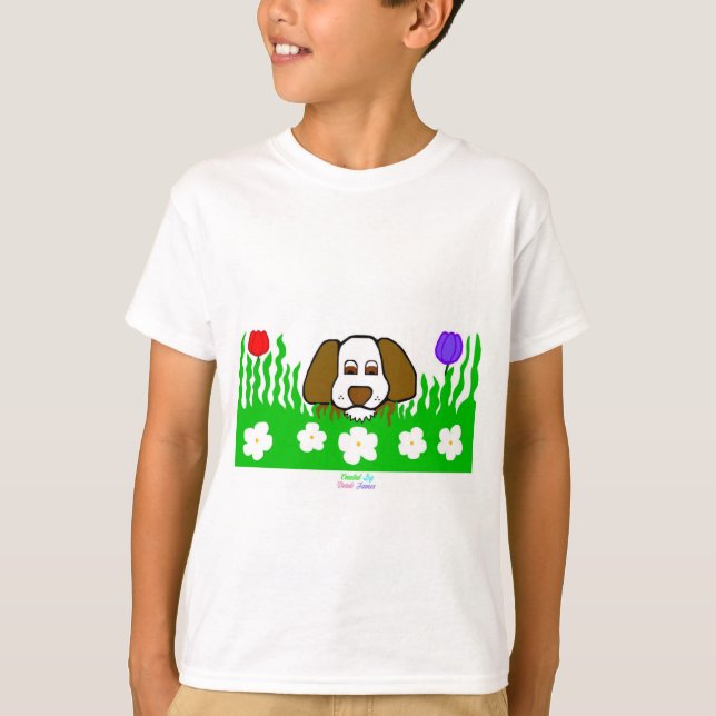 T-shirt Pup N Play Boys White Basic T Shirt (Devant)