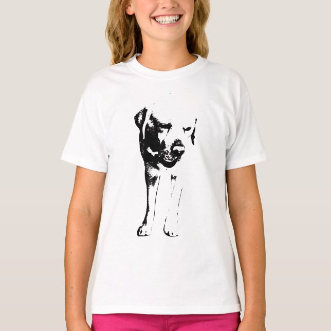 T-shirt Pup Pensive, Lignes Gras (Devant)