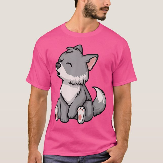 T-shirt Pup Whelp Wolf Anime Chibi Kawaii Japonais drôle (Devant)
