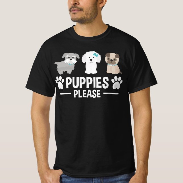 T-shirt Puppies please (Devant)