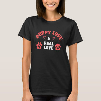 T-shirt Puppy Love Dog Paw Heart Design