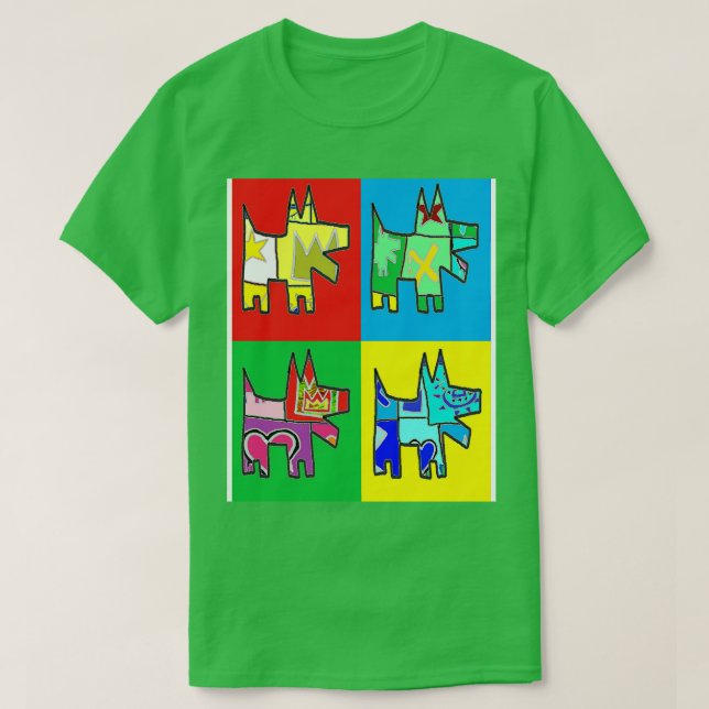 T-shirt Puppy Pot Art (Design devant)