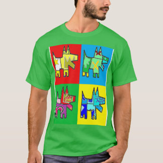 T-shirt Puppy Pot Art