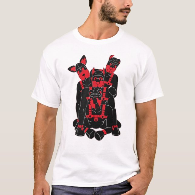 T-shirt Pups humains en jeu (Devant)
