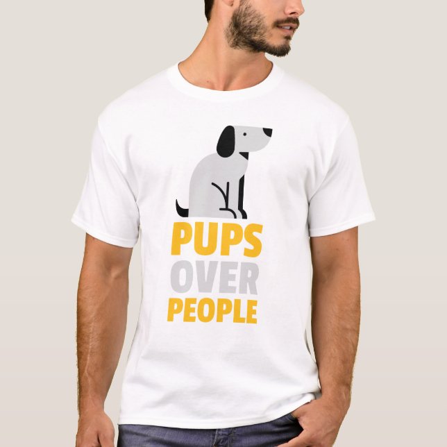 T-shirt 'Pups Over People', Jour des chiens (Devant)