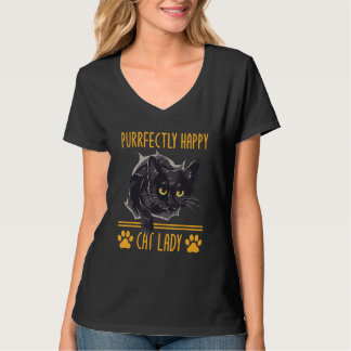 T-shirt Pur Happy Chat Lady Chat Maman Belle Chat Da