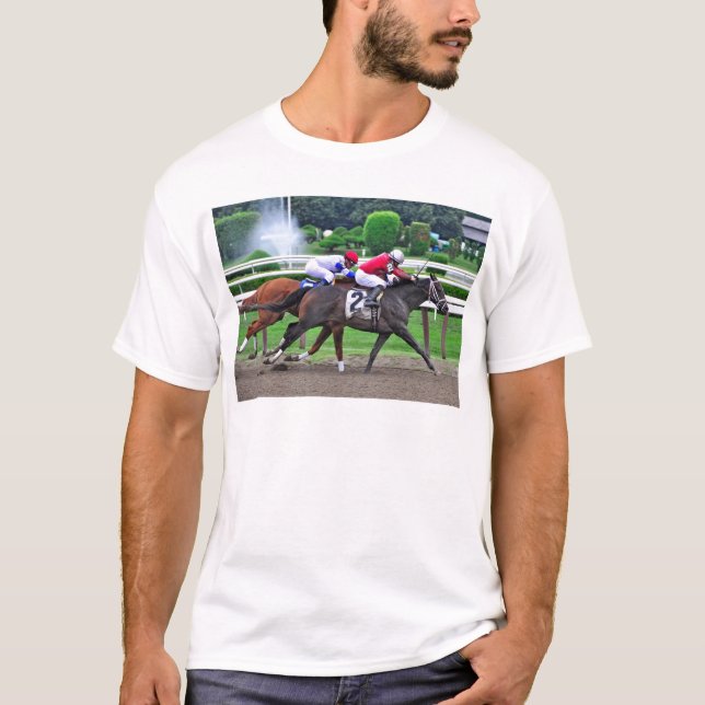 T-shirt Pur sang emballant au champ de courses historique (Devant)