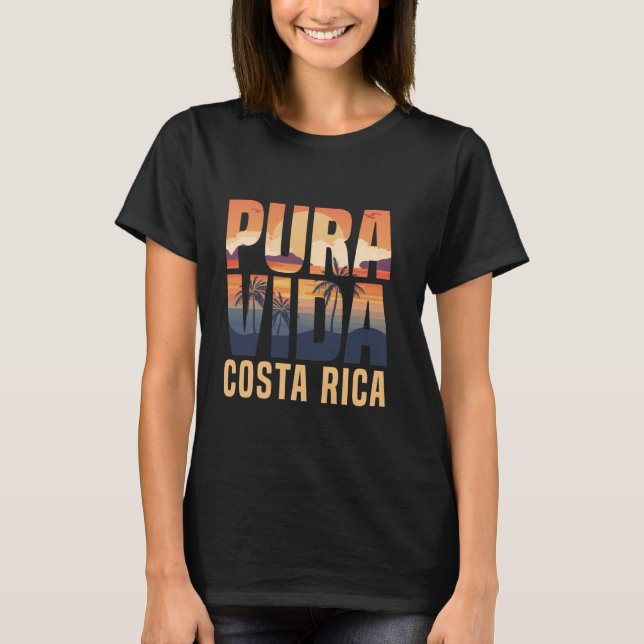 T-shirt Pura Vida Costa Rica Tropical Beach Vibes Cadeau (Devant)