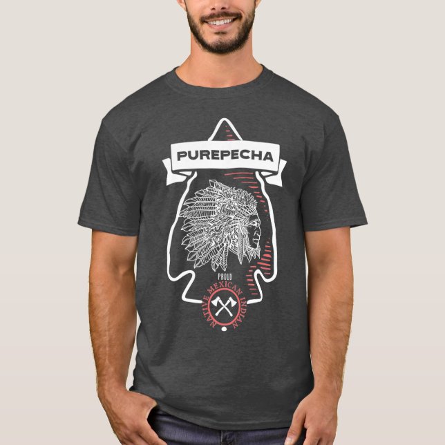 T-shirt Purepecha Tribe Indigène Mexicain Fière des ténèbr (Devant)