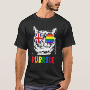 T-shirt Puride Gay Pride Parade Drapeau Royaume-Uni Chat C