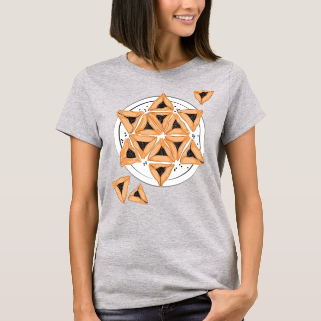 T-shirt Purim Hamantash Hamantaschen Étoile juive (Devant)