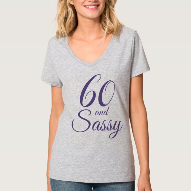 T-shirt Purple 60 et cadeau d'anniversaire Sassy (Devant)