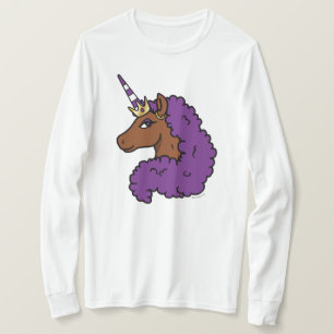 T-shirt Purple Afro Unicorn