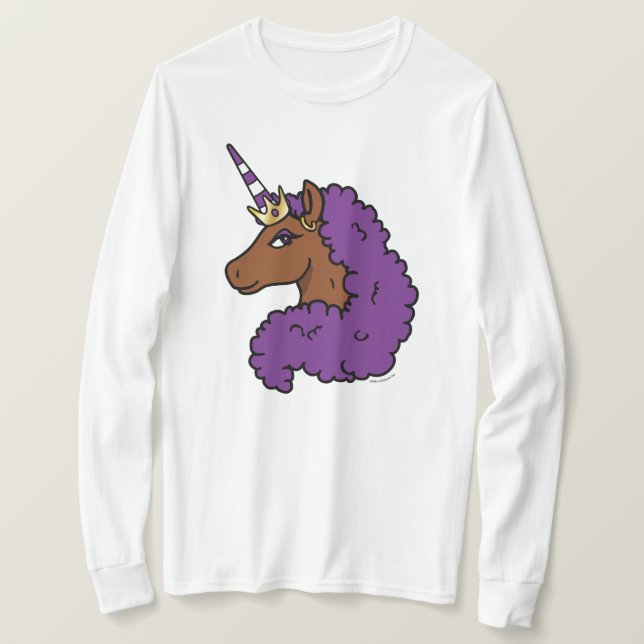T-shirt Purple Afro Unicorn (Design devant)