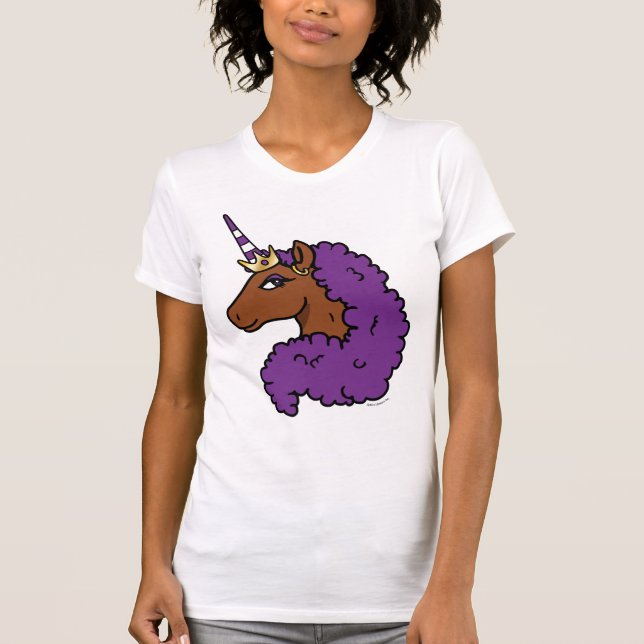 T-shirt Purple Afro Unicorn (Devant)