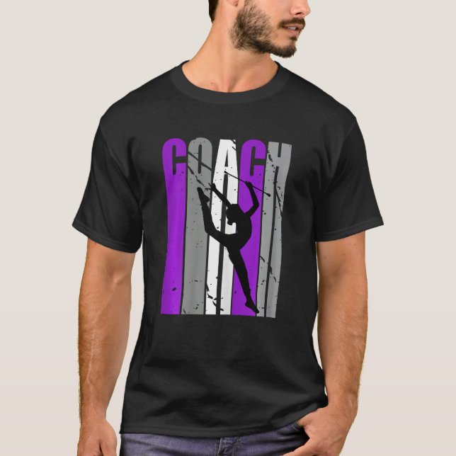 T-shirt Purple Artistic Rhythmic Gymnastics Coach Teacher (Devant)