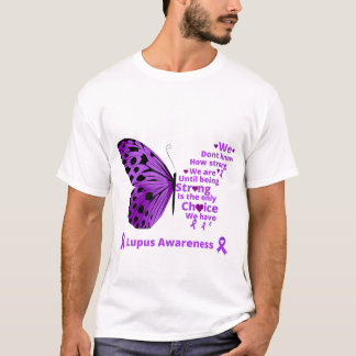 T-shirt Purple butterfly lupus health support lupus awaren
