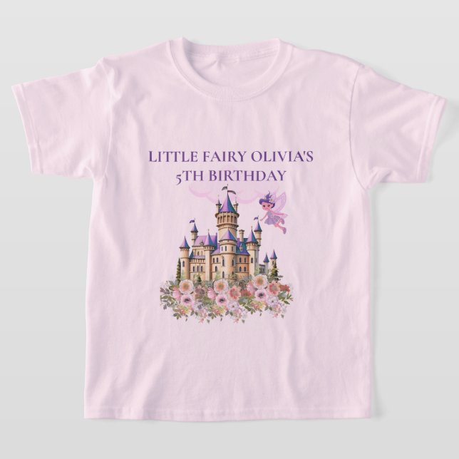 T-shirt Purple Castle Fairytale Anniversaire Thème Invité (Poser)
