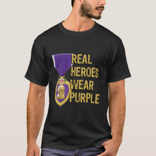 T-shirt Purple Coeur Militaire Véritables Héros Portent Vi