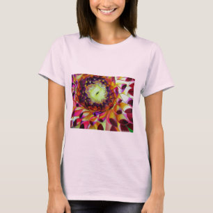 T-shirt Purple Dahlia abstract original flower art