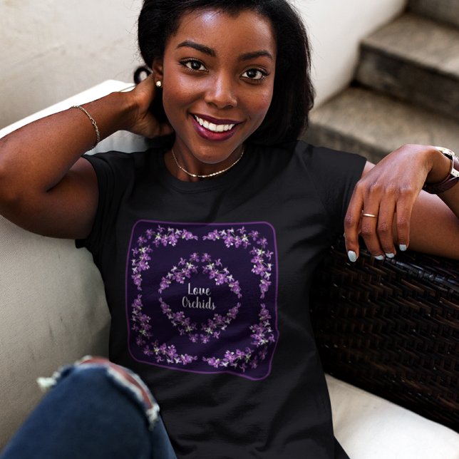 T-shirt Purple Dendrobium Orchidées Motif (Créateur téléchargé)