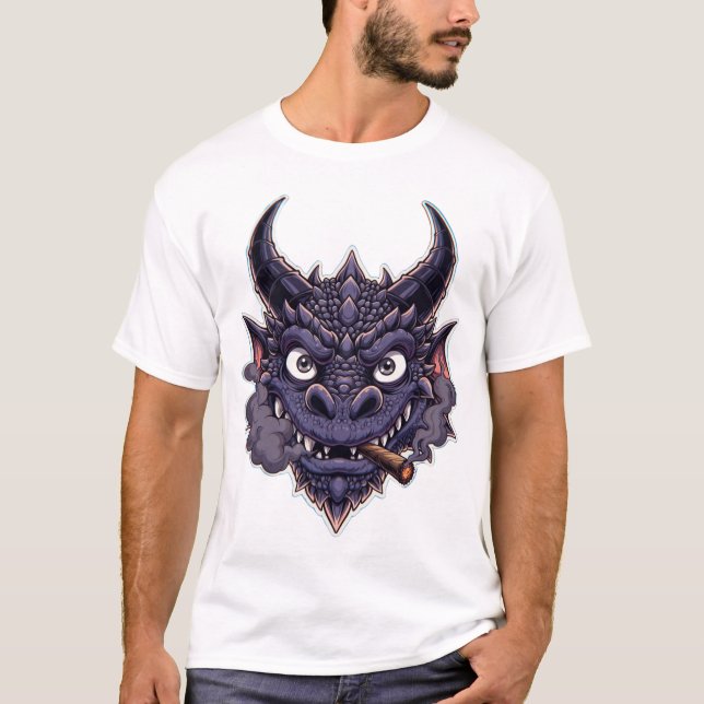 T-shirt Purple Dragon Fantasy Graphic (Devant)