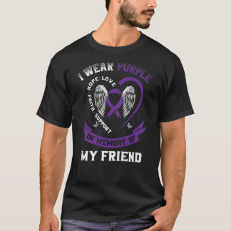 T-shirt Purple En Mémoire De L'Ami Alzheimers Sensibilisat