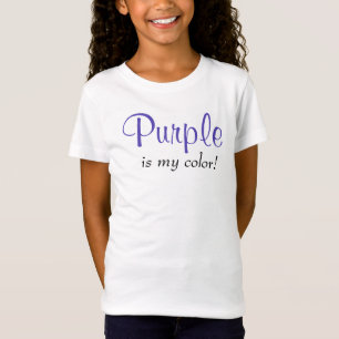 T-Shirt Purple Est Ma Couleur Mignonne Citation Girl Texte