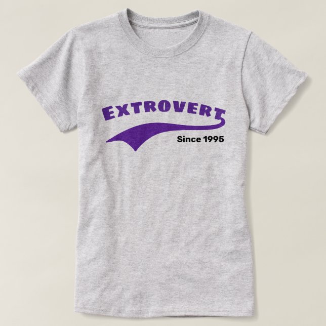 T-shirt Purple Extrovert Typographie Swoosh Date personnal (Design devant)