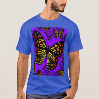 T-shirt Purple Fire Color Native Butterfly Design